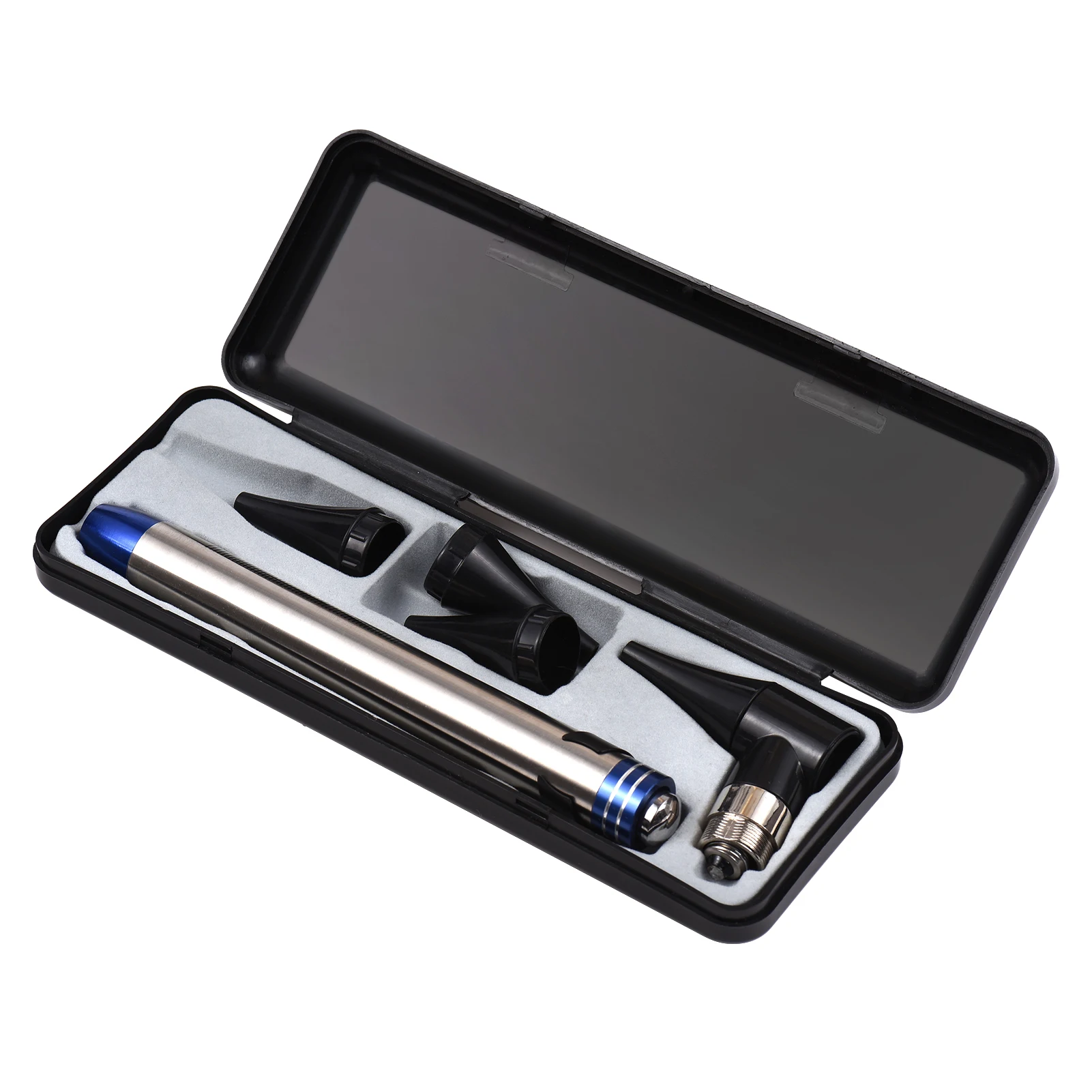 2 in 1 검이경 눈 진단 도구, LED 조명, 4mm 교체 가능 이어 팁, 휴대용 광학 검이경 귀 진단 용품