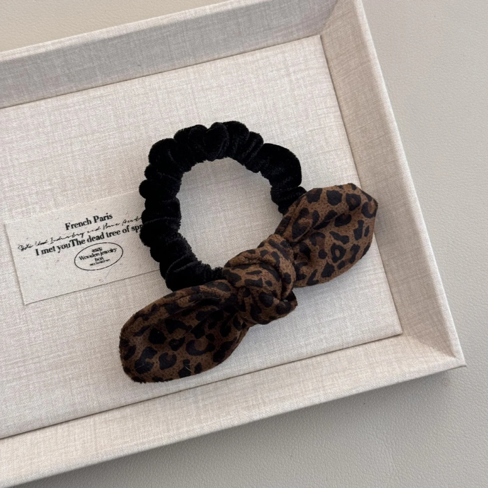 1PC Leopard Bow Hair Ties For Women Autumn Winter Vintage Fashion Hair Accessories Elastic Hair Bands Stylish Hair Decorations