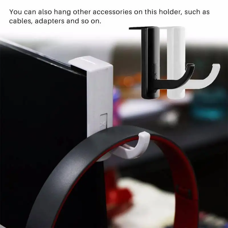 

Headphone Holder Universal Strong Stickness White Black Headset Storage Hanger Rack Headphones Stand for Desk LCD PC Monitor