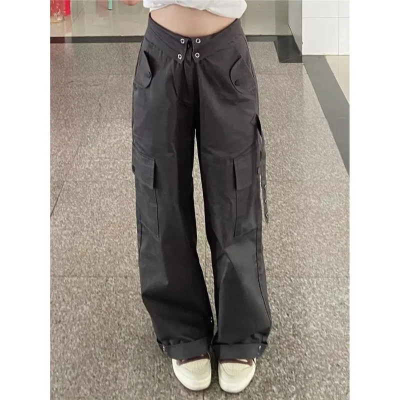 

Deeptown Y2k Vintage Harajuku Cargo Parachute Pants Women Baggy Casual High Waist Gyaru Korean Fashion Trousers 90s Aesthetic