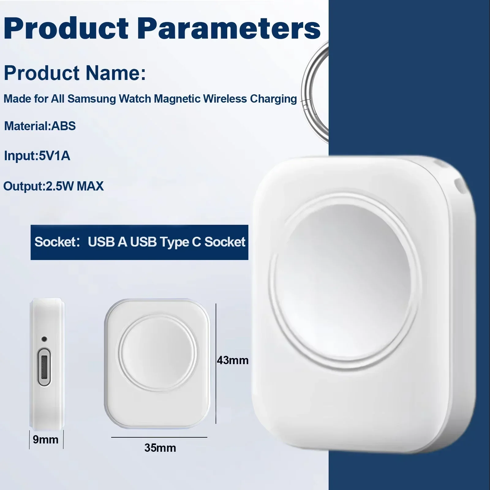 Wireless Portable Fast Charger for Smartwatches