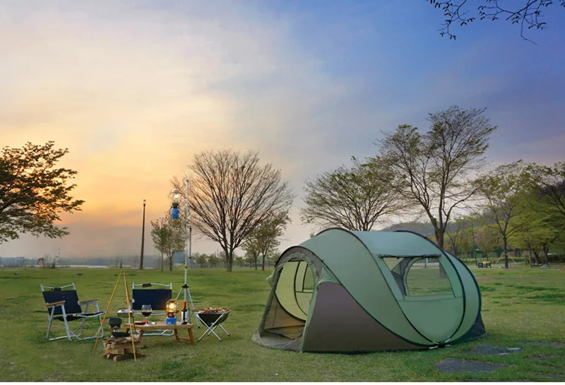 خيمة منبثقة أوتوماتيكية للتخييم في الهواء الطلق ، مقاومة للماء والرياح ،