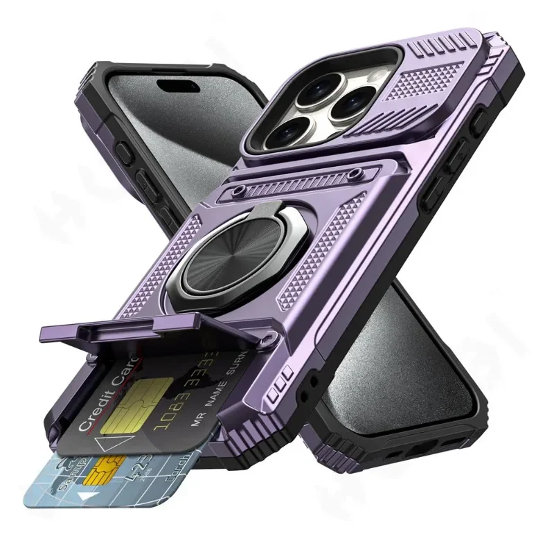 ตัวเลือกสินค้า เคสป้องกันทหาร iPhone 11-16 Pro Max หมุนได้