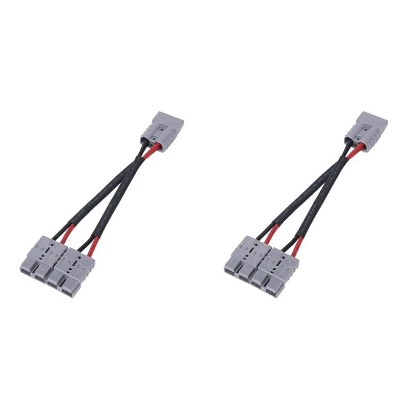 

2X 50A For Anderson Plug Connector Dual Y Adapter Battery Power Connector Forklift Power Plug Connector With 6MM Cable