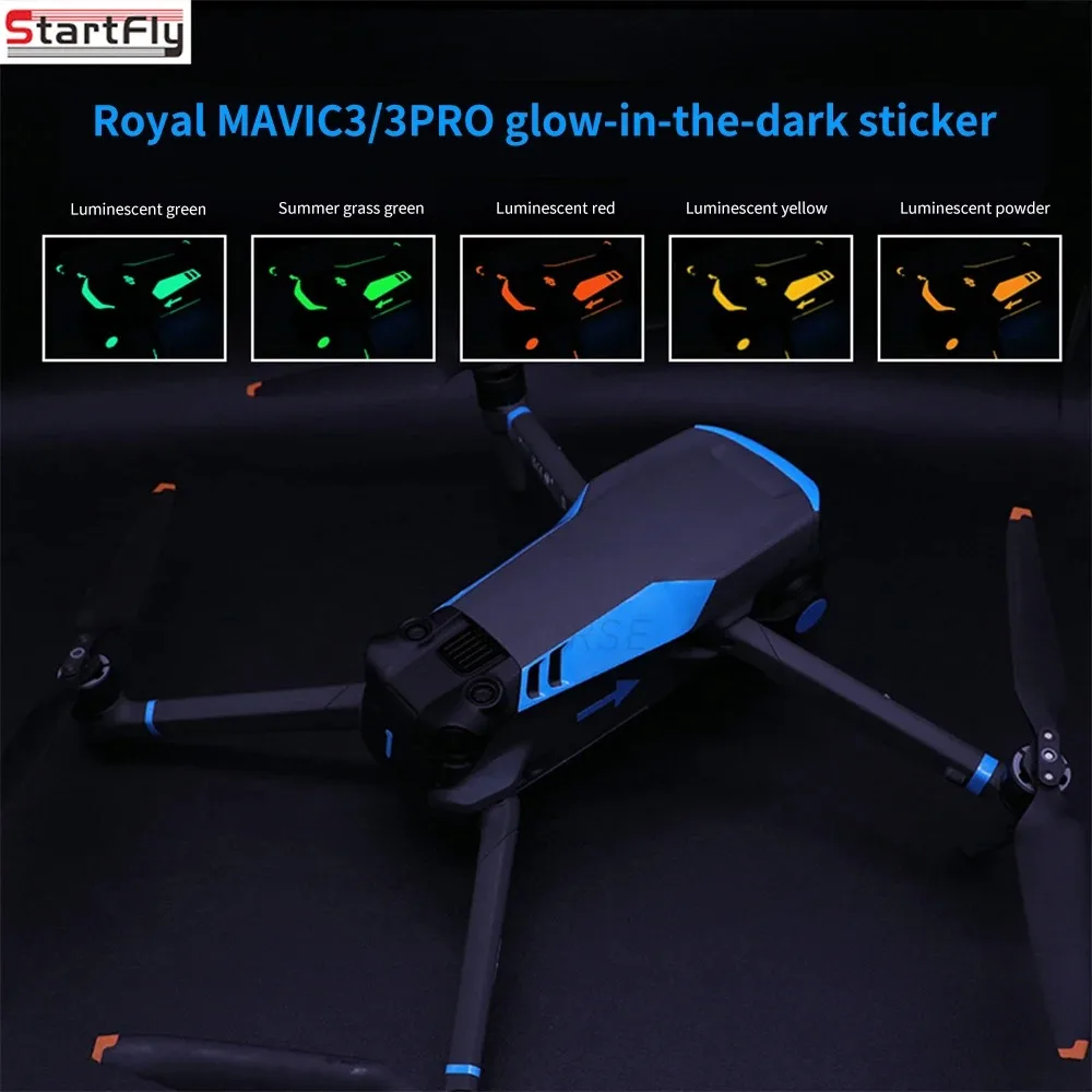 For DJI Mavic 3/3C/3Pro Drone Luminous Sticker Decoration Decals Skin Anti-Scratch Protective Film Night Safety Flight Accessory