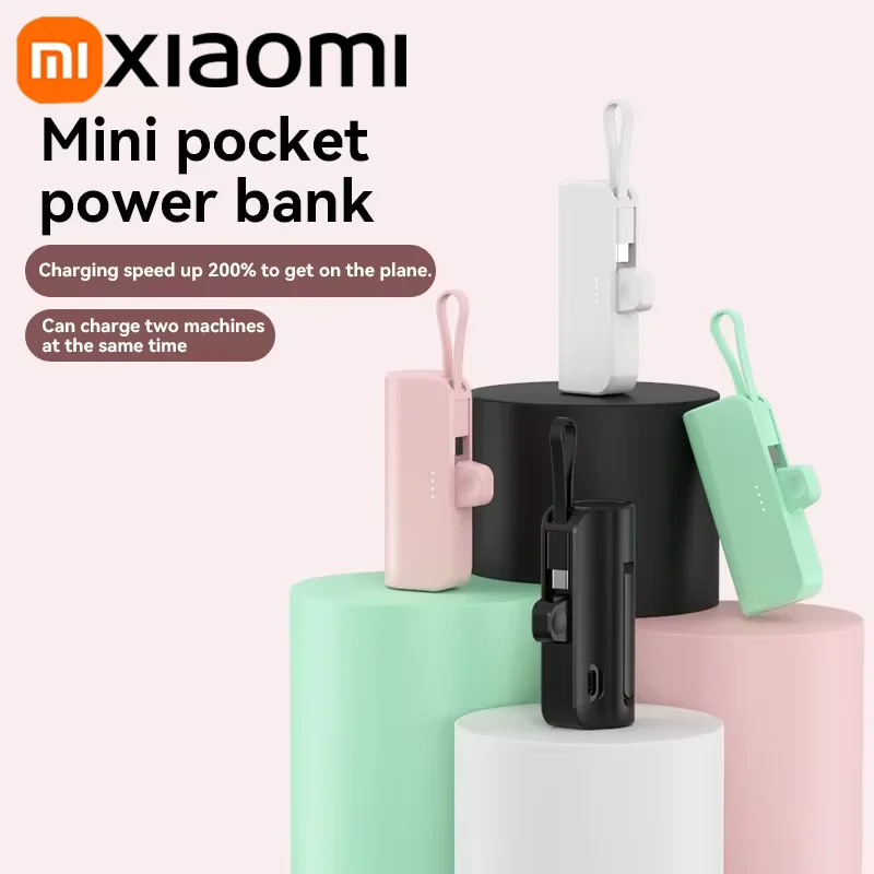 Portable Battery Charger Xiaomi Mini Mobile Power Bank 30000mAh Capsule High Capacity Portable Emergency Supply Fast Charging External Battery For iPhone