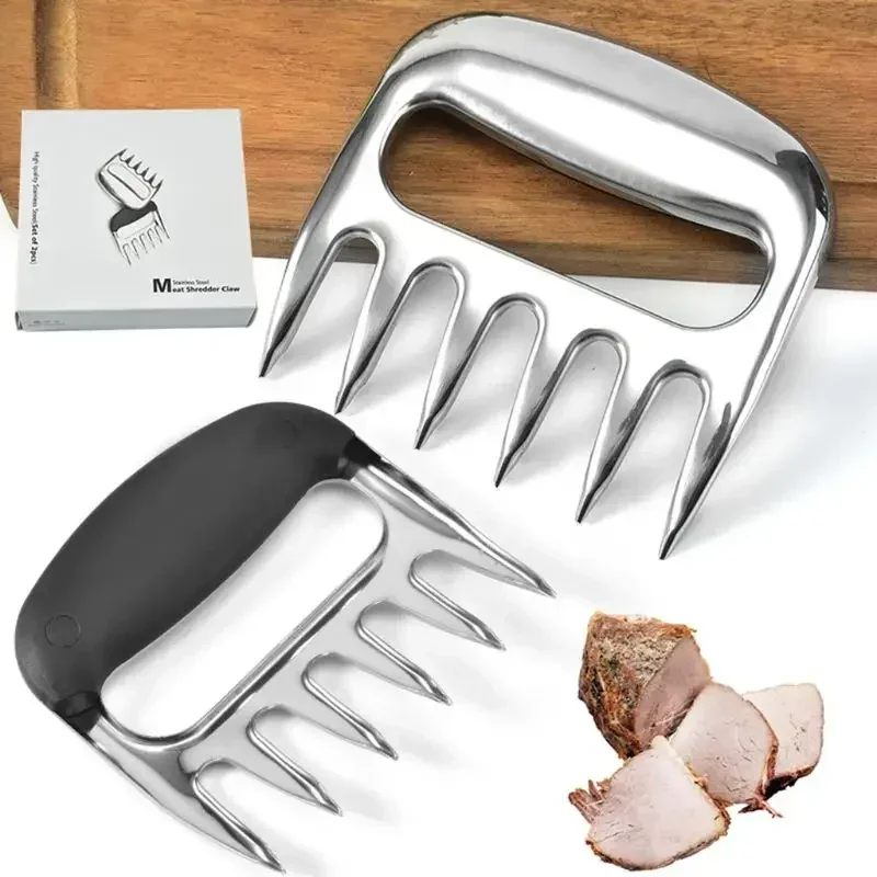 BBQ Grill Accessories 2pcs Meat Fork Shredder BBQ Fork Bear Claw Meat Separator Handle Kitchen Food Slicer BBQ Processor Kitchen Supplies