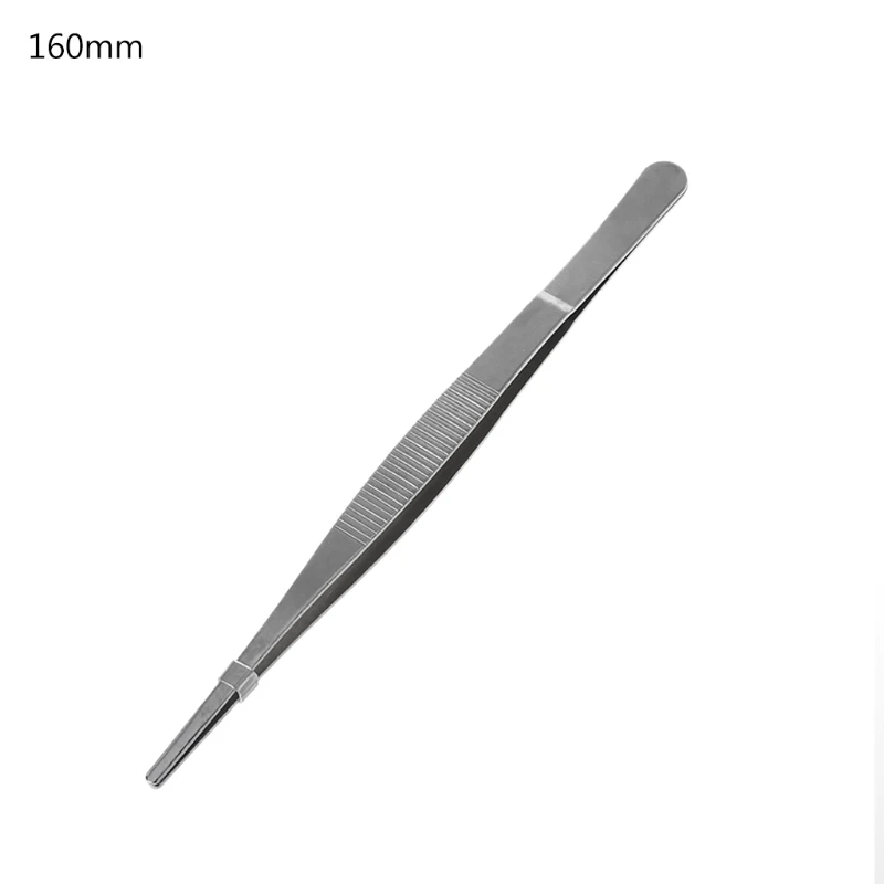 Barbecue Stainless Steel Toothed Tweezers Long Food Tongs Straight 5 Sizes barbecue tweezers