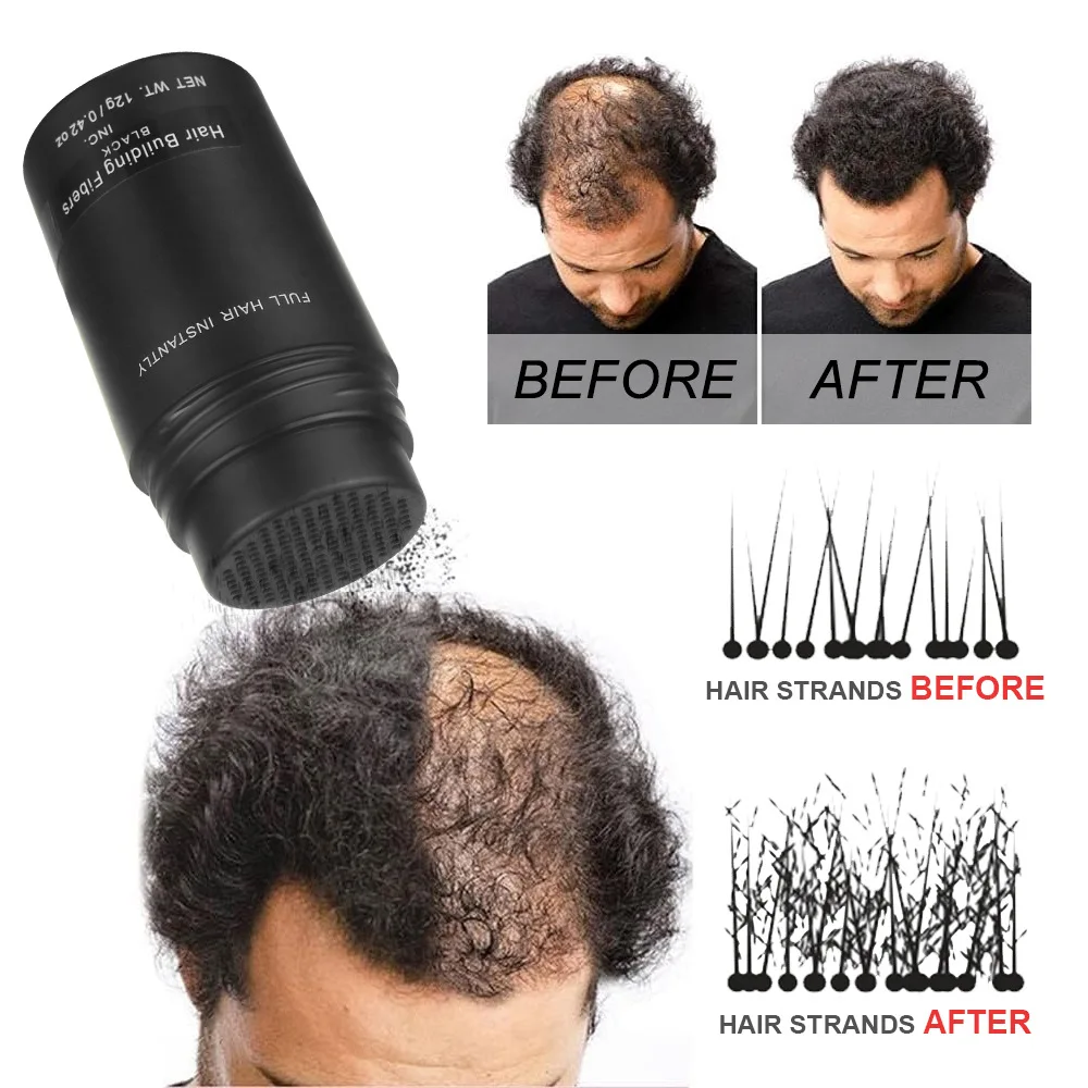 TOP -9 Colors,12g，Hair Building Fibers，Keratin Hair Fibers give theappearance of thick, full hair，Conceals hair loss
