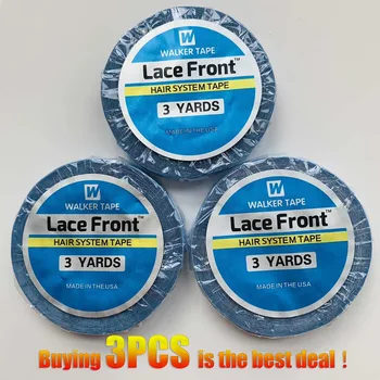 1/2/3 Roll 0.8 CM*3 Yards Super Hair Blue Tape Double-Sided Adhesive Tape for Hair Extension/Lace Wig/Toupee