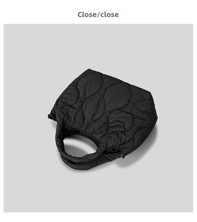 Borse da donna alla moda e semplici borse da donna in nylon trapuntato a rombi, borse da donna in autunno e inverno, borse a tracolla in cotone imbottito di nicchia_voghion.com