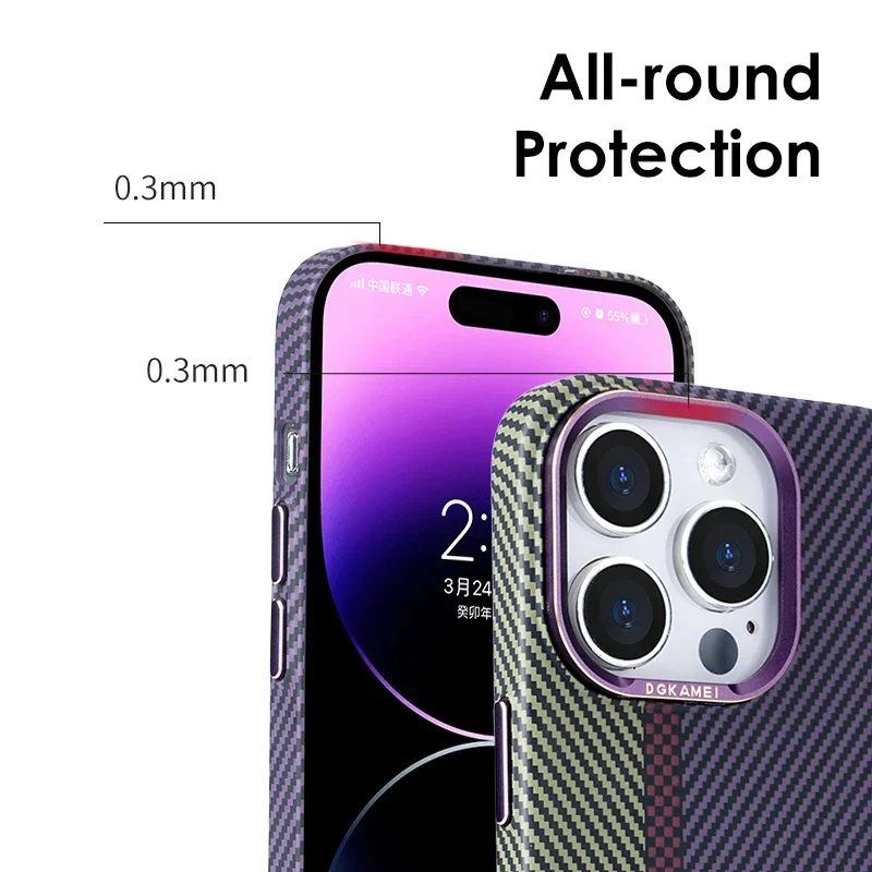 

Luxury 3D Carbon Fiber Stereo Texture Magnetic Phone Case For iPhone 14 15 Pro Max Magsafe Wireless Charging Carbon Fiber Cover