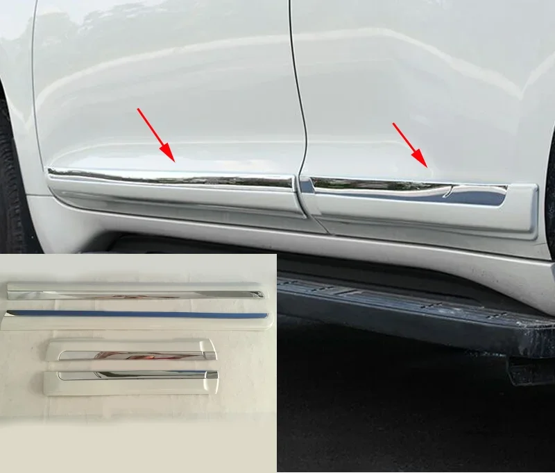 

High Quality! for toyota Land Cruiser FJ 150 Prado FJ150 2010-2012 2013 Pearl White Side Door Body Molding Cover Trim