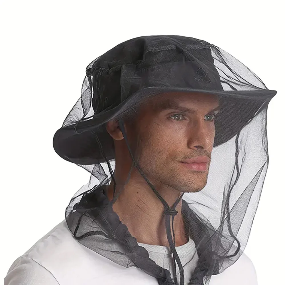 mosquito head net outdoor gardening hat insect-proof hat hiking camping fishing beekeeping windproof mesh anti-mosquito