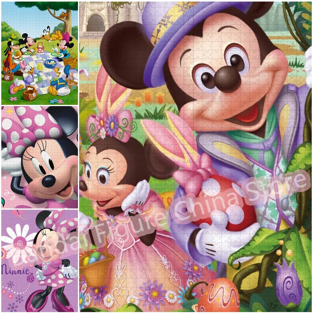 

Disney Puzzle 300/500/1000 Pieces Educational Toys for Kids Gifts Mickey Mouse Donald Duck Diy Assembled Jigsaw Puzzle Gifts