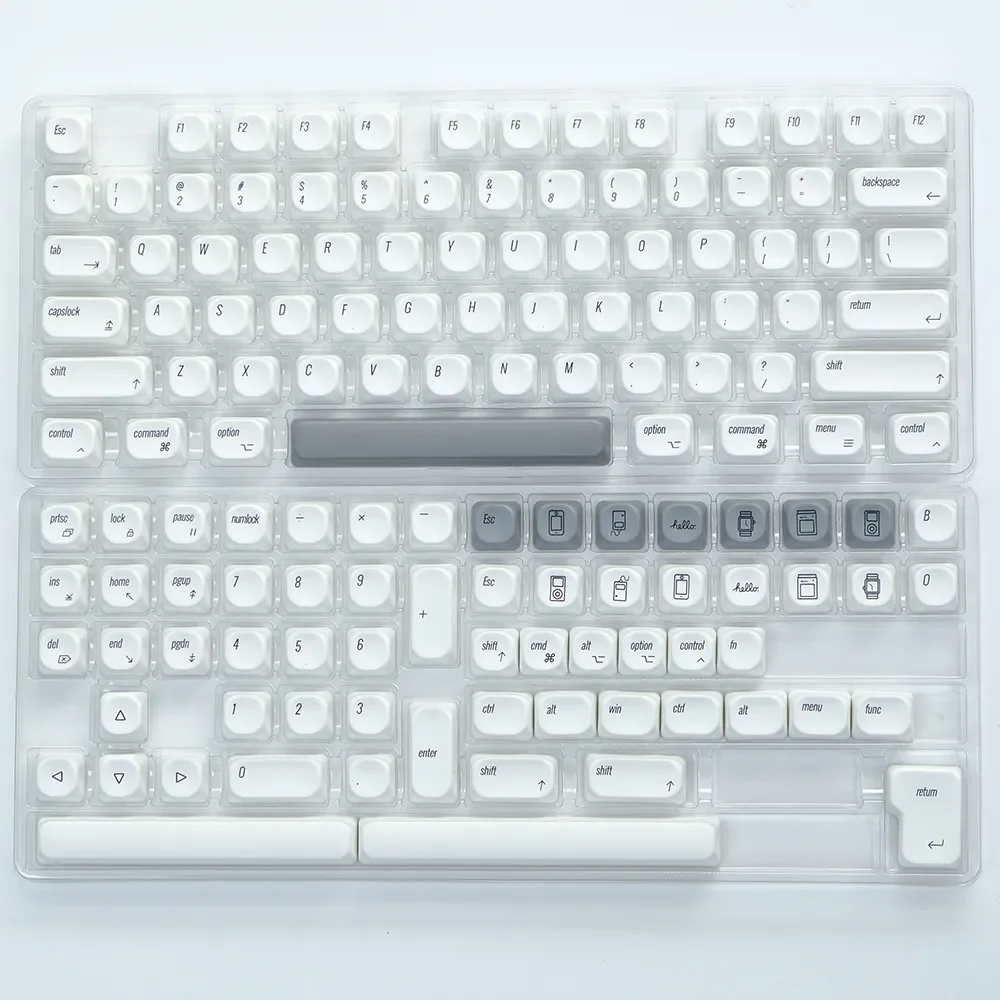 Фото Колпачки для клавиш KOA PBT с 138 клавишами для Apple, ISO, MAC, стиль японский, корейский, русский, краситель Sub, колпачки для механической клавиатуры Cherry Mx Switch №1