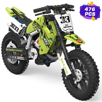 Technical Motorcycle Construction Kits, 1:10 Scale Model, Compatible with Lego Bricks, Building Blocks Toys for Boys & Adults 1