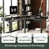 Adjustable Electric L Shaped Standing Desk with Splice Board 63" Corner Gaming Desk 4