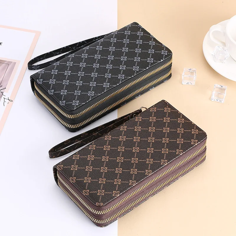 Wallet Women's Long Handbag Purse Wallet For Men Large Capacity Double Zipper Mobile Phone Bags Cards Holder Printing Clutch Bag