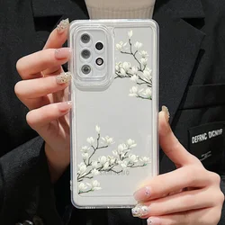 Shockproof Transparent Floral Soft Silicon Phone Case - Samsung S22 (LK70)