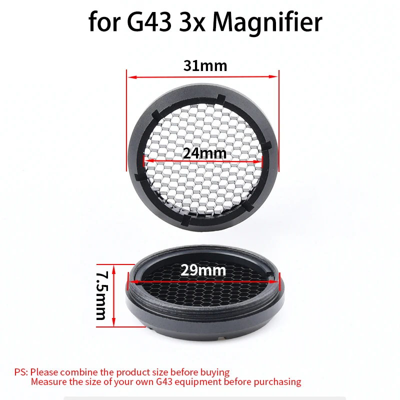 WADSN Airsoft Tactical Scope Accessories Mesh Protector Cover for G33 G43 4X FXD Magnifier T-1 T-2 M2 M4 Red Dot Sight Killflash