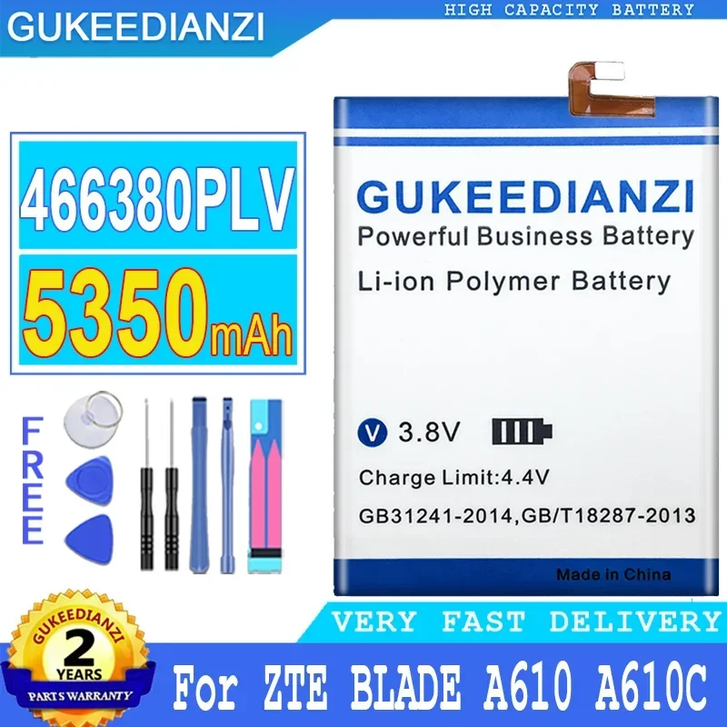 

GUKEEDIANZI Battery 466380PLV for ZTE BA610, BA610C, BA610T, Blade A610, Dual SIM, Blade V6 Max