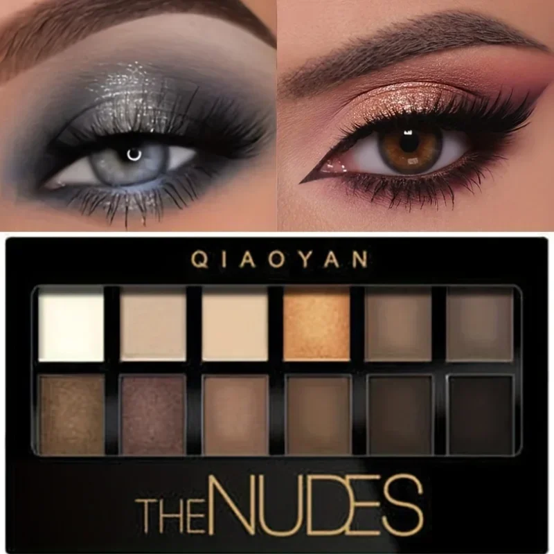 12 Colors Eyeshadow Palette for Makeup Artists Natural Shimmer Matte Nudes