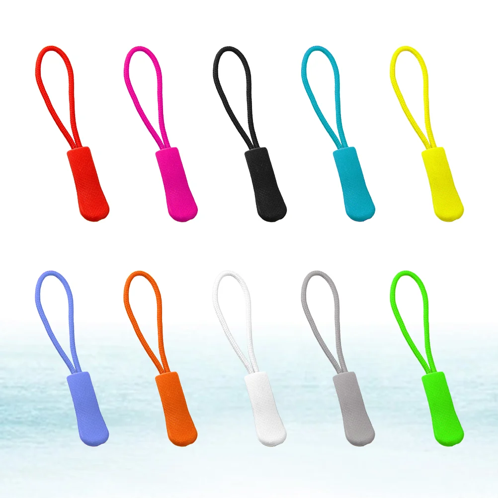 

100pcs Nylon Zipper Pulls String Replacement Sturdy Zip Cord Zipper Extension Fixer for Backpacks Jackets Suitcases Purses