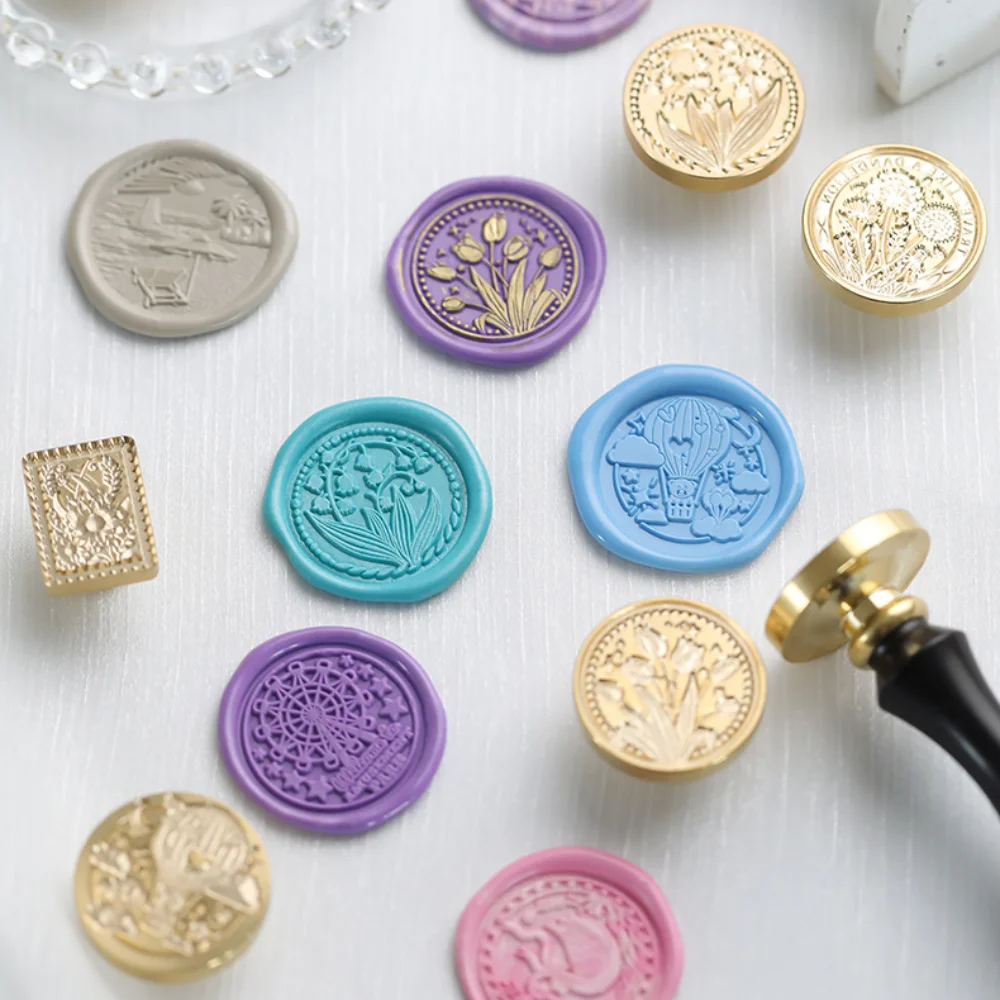 Wax Seal Stamp Vintage Round Ellipse Square Antique Sealing Invitations DIY Envelope Hobby Tools
