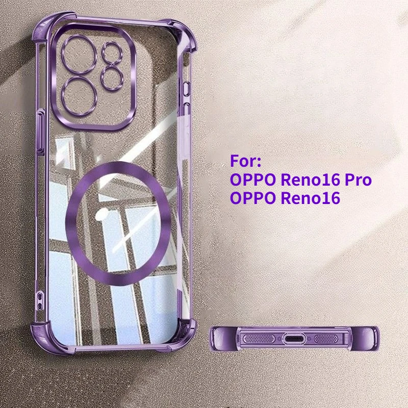 OPPO Reno Protective Magnetic Ring Case with Anti-Drop TPU and Lens Film - CD Pattern Design