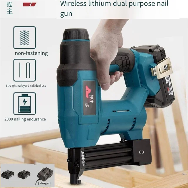 Wiederaufladbare Elektrische Nagelpistole Mit Doppelfunktion, Holzbearbeitung, Iithium F30, Einfacher Code-Nagelgreifer, Kabelloser Shooter 371