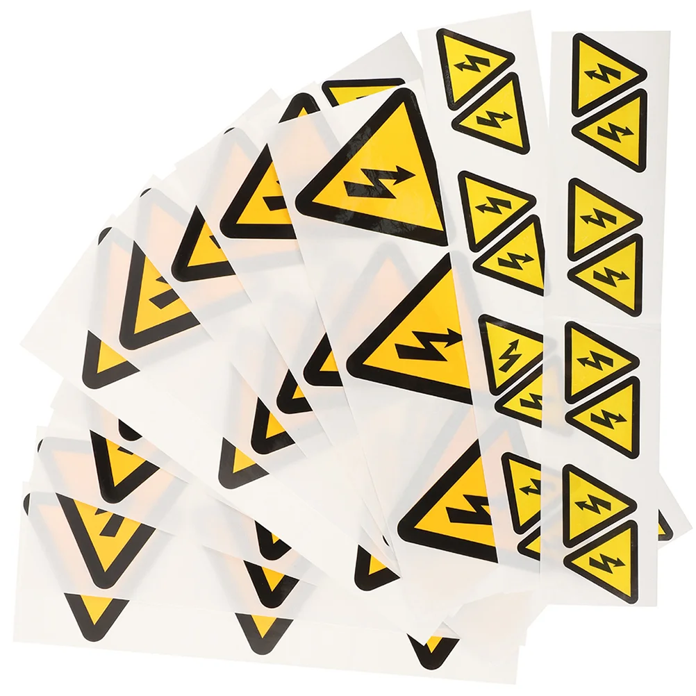 24Pcs Self Adhesive Caution Stickers Electric Warning Labels Signs Warning Stickers