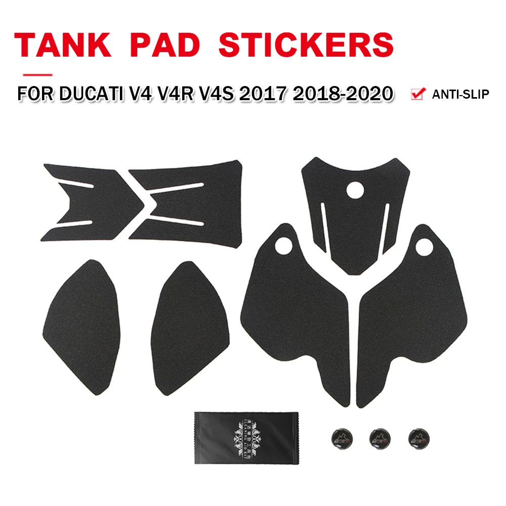 Motorcycle Fuel Tank Stickers Side Knee Pads Non-slip PVC Sticker For Ducati V4  2017 2018-2020 V4R V4S V 4 R/S Protection Decal