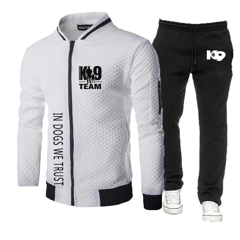 TRAINER K9 Team K9 Unit Malinois 2023 Autumn New Men's Sports Hoodie Long Sleeve Two Pieces Male Casual Jogging Sports Pant Suit