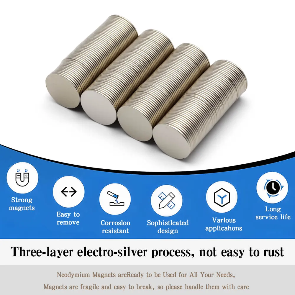15 x 1 mm superstarker runder Magnet Neodym-Magnet NdfeB N35, starker Permanentmagnet imanes Kühlschrankmagnet – Detail 4