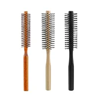 Manche en bois dents en Nylon brosse circulaire peigne à rouleau bouclé racine de cheveux moelleux cheveux raides peigne multifonctionnel pour hommes et femmes 5