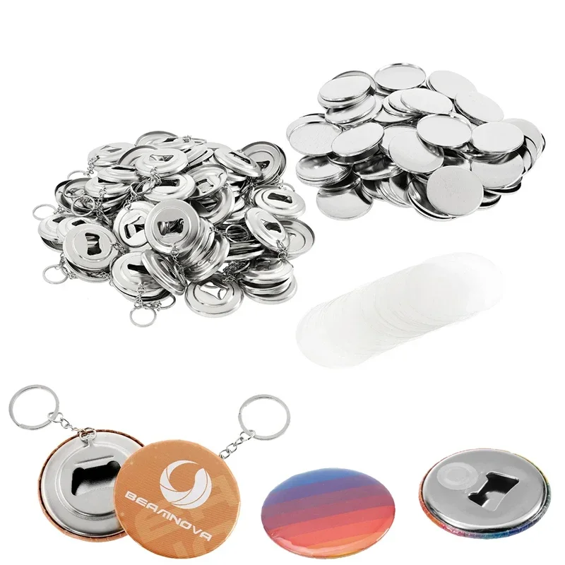 50pcs 58mm DIY Badge Material for Portable Bottle Opener with Keychain Refrigerator Magnet Making for Button Maker Machine Parts