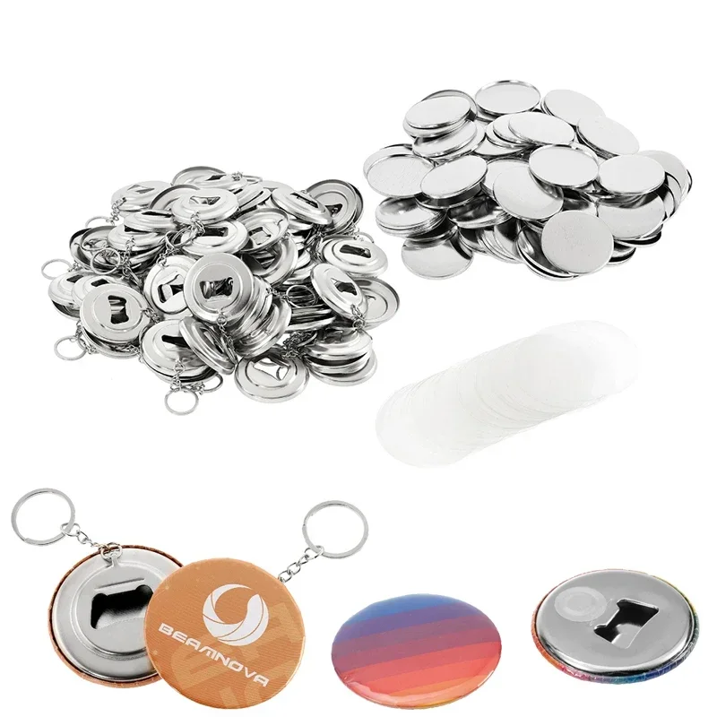 DIY Badge Material for Portable Bottle Opener with Keychain Refrigerator Magnet Making for Button Maker Machine Parts 50pcs 58mm