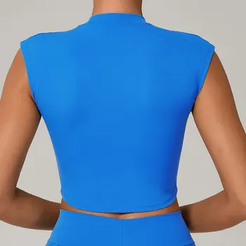 T-shirt sportiva da donna Top fitness maniche corte Abbigliamento da yoga Camicie da corsa ad alta elasticità Palestra maniche corte Top da allenamento push up