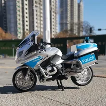 

1: 12 BMW R1250RT-P Alloy Police Motorcycle Model Die-casting Metal Simulation Children's Acousto-optic Toy Racing Ornament Gift