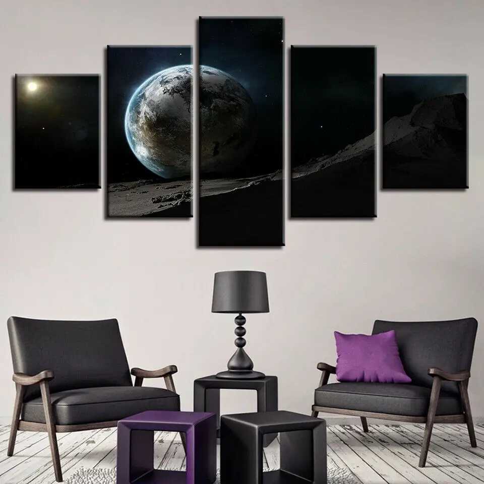 

Плакат с HD-принтом для декора гостиной, 5 шт., маленькие цветы-Маргаритки, 5 панелей, искусство стен на холсте, домашний декор