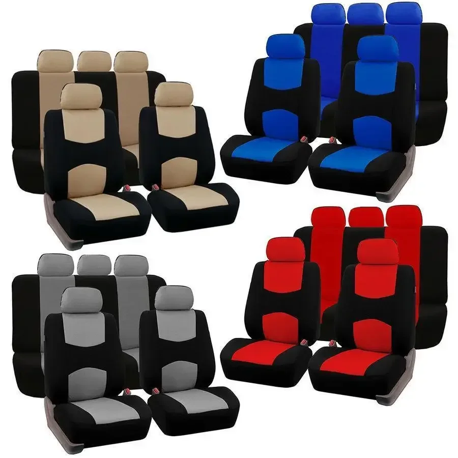 

Universal Car Seat Covers Protector for Auto Steering Wheel Belt 5 Head Rest Full Set for Four Seasons Sedan Suv Car