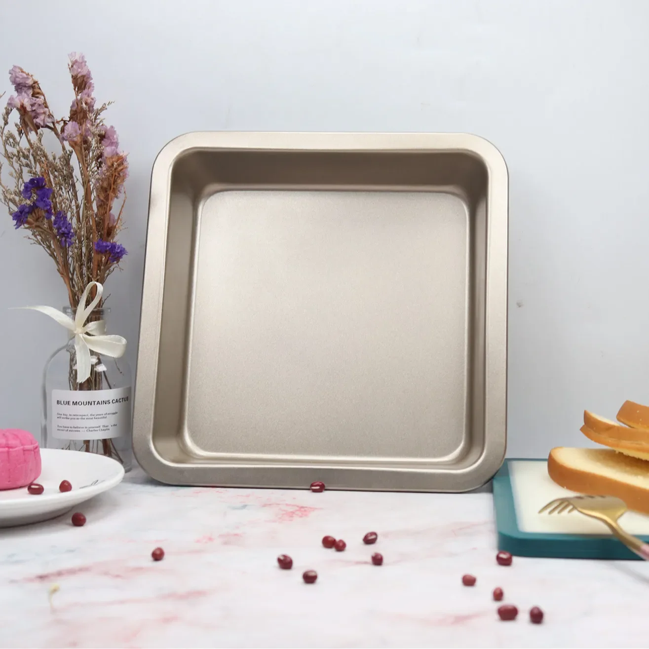 Description Picture 5 of item9inch Non Stick Square Cake Pan Cheese Cookie Bread Pizza Baking Tray Bakeware Tool Rectangle Cake Pans