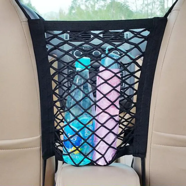 Car Mesh Organizer & Pet Barrier: Elastic Storage Bag Between Seats 4