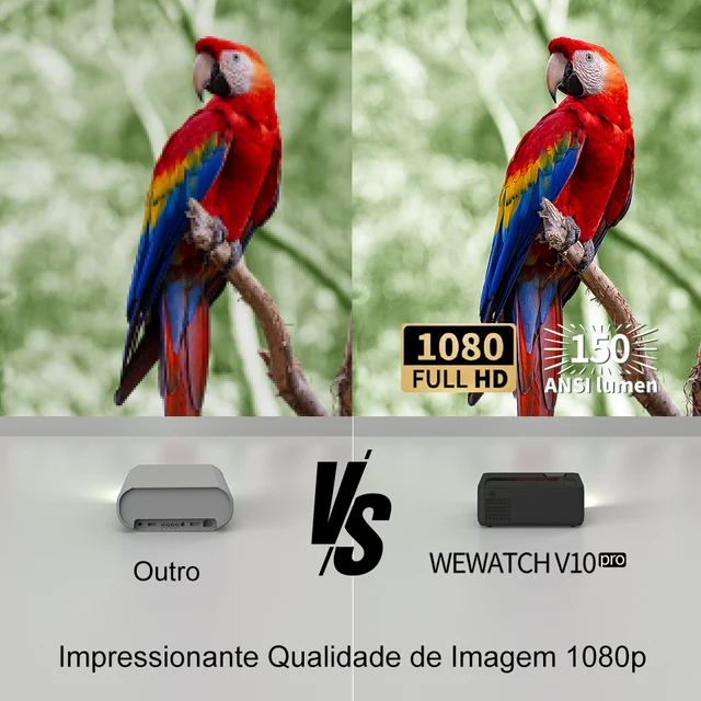 Projetor Wewatch V10 Pro 1080P Wifi 150 Ansi Lumen Superdescontostop