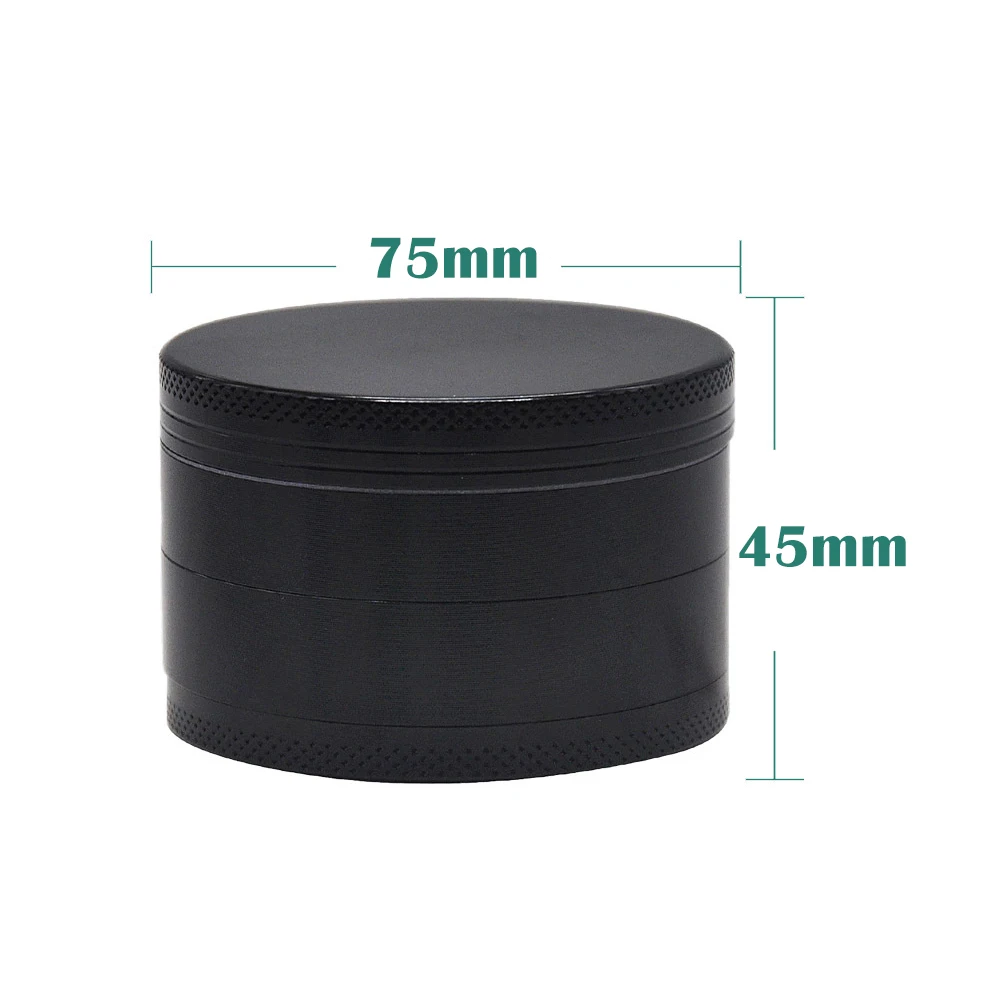 75mm Zinc Alloy Herb Grinders 4-layers Spice Mills Durable Crusher Kitchen Tools Smoking Accessories for Friends Gifts