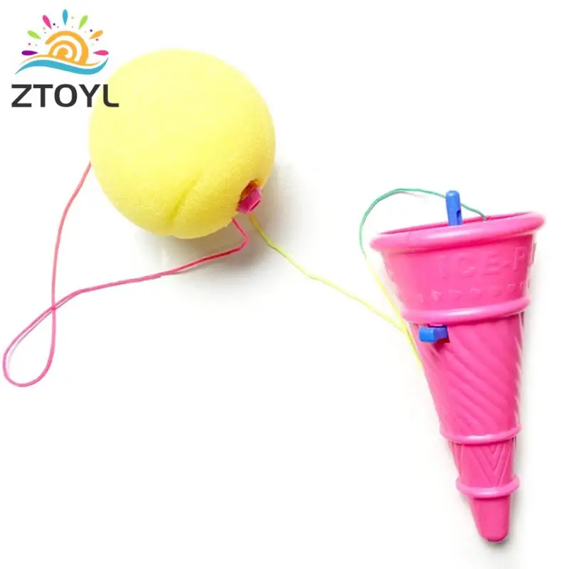 Mini Ice Cream Cone Shooters Sponge Shooting Outdoor Launch Catapult Toys For Kids Gifts Random Color