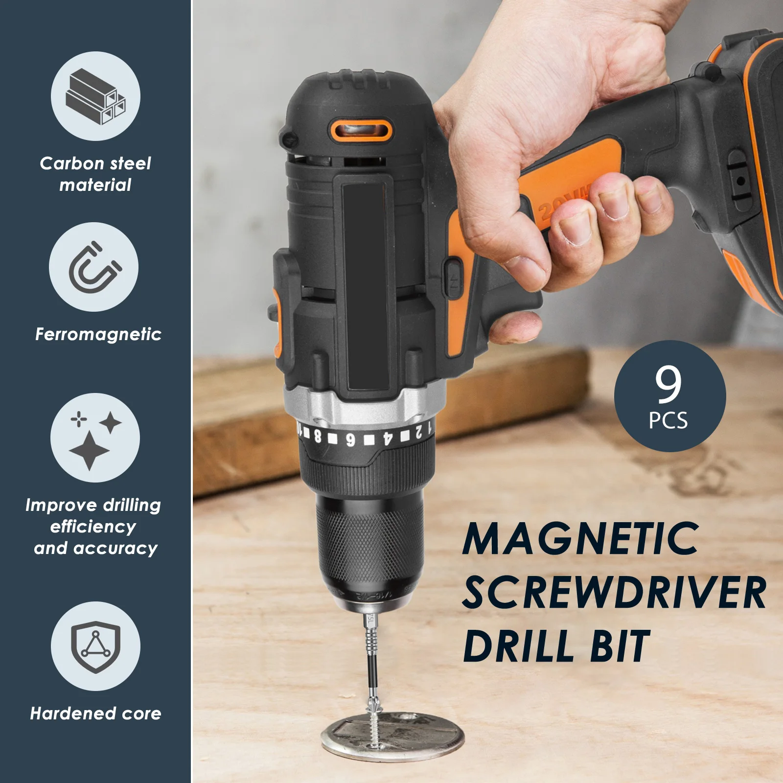 Carbon Steel Magnetic Drill Bit Set for Electric Drill