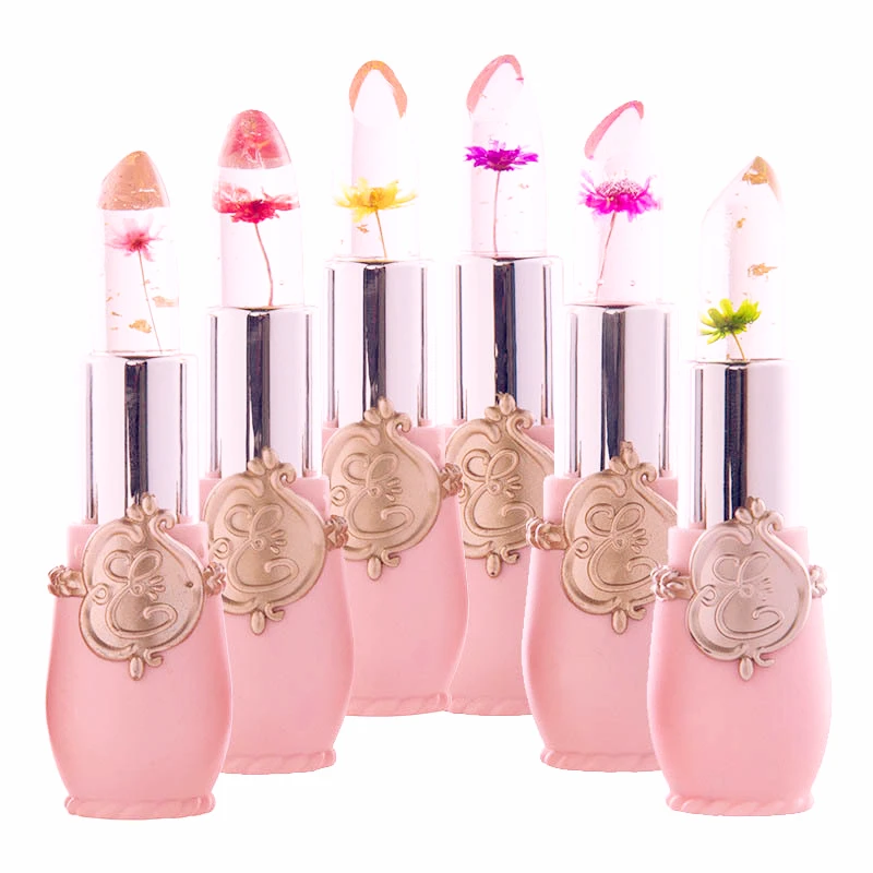Jelly Flower Lipstick Lip Balm Waterproof Color Changing Long Lasting 6 Colors lip balm lip makeup