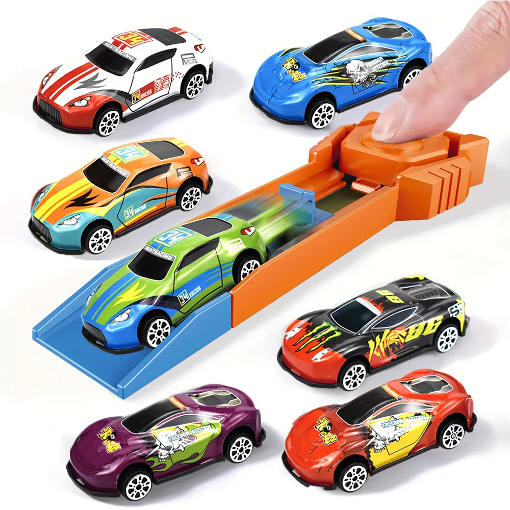 Mini-Metallschienenwerfer, wettbewerbsfähiges Rennspiel, das Feinmotorik entwickelt, Weihnachts- und Geburtstagsgeschenk für Jungen und Kinder